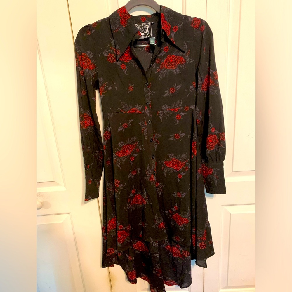 Killstar rose shirt dress